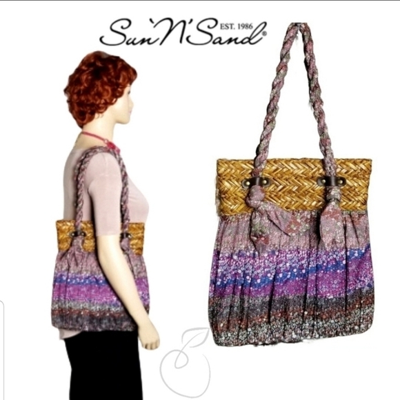 SUN N SAND BOHO CHIC BAG PURPLE - Picture 11 of 13
